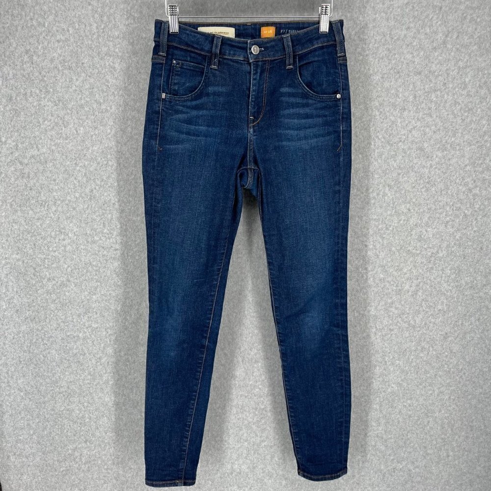 Pilcro and the Letterpress Womens Superscript Skinny Jeans Size 26 Dark Wash